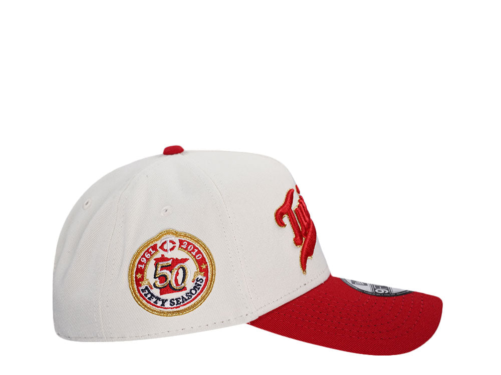 NEW ERA 9FORTY MINNESOTA TWINS 50TH ANNIVERSARY CHROME RED