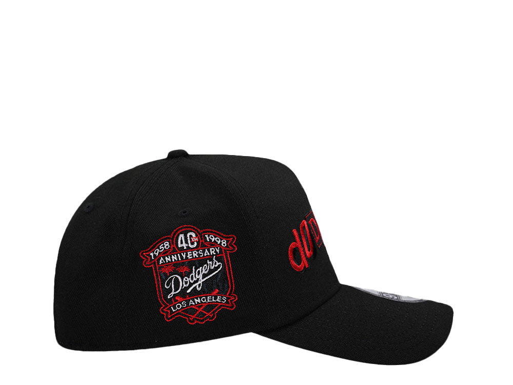 NEW ERA 9FORTY LOS ANGELES DODGERS 40TH ANNIVERSARY BLACK AND RED SCRIPT