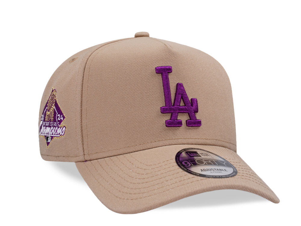 NEW ERA 9FORTY LOS ANGELES DODGERS WORLD SERIES 2024 CAMEL GRAPE