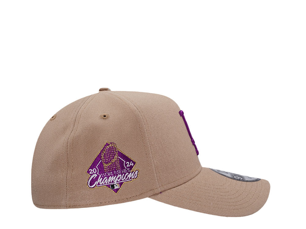 NEW ERA 9FORTY LOS ANGELES DODGERS WORLD SERIES 2024 CAMEL GRAPE