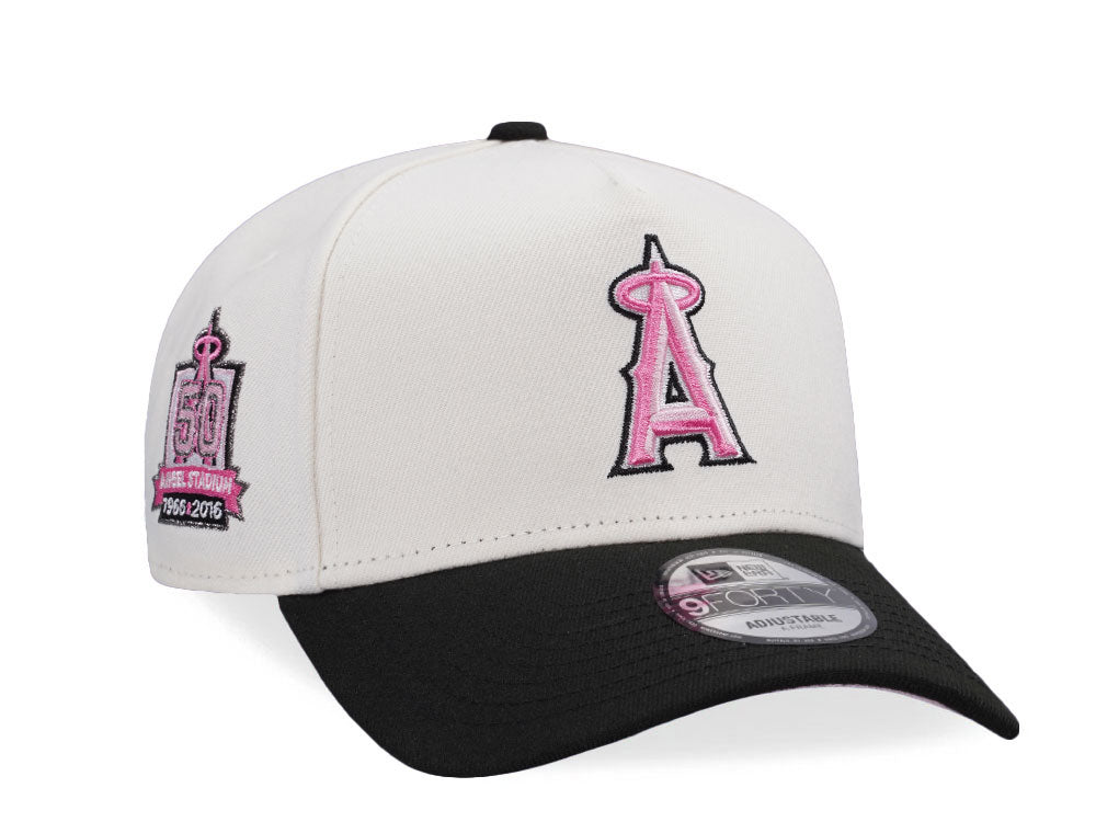 NEW ERA 9FORTY ANAHEIM ANGELS 50TH ANNIVERSARY CHROME PINK BLACK