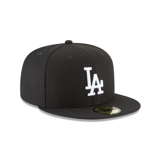 NEW ERA 59FIFTY BASICA LOS ANGELES DODGERS BLACK AND WHITE