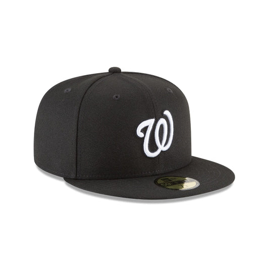 NEW ERA 59FIFTY BASICA WASHINGTON NATIONALS BLACK AND WHITE