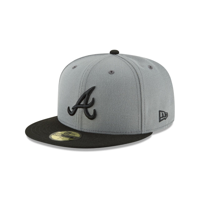 NEW ERA 59FIFTY BASICA ATLANTA BRAVES STORM GRAY