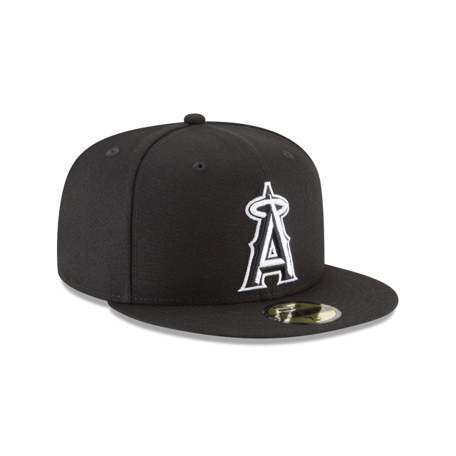 NEW ERA 59FIFTY BASICA LOS ANGELES ANGELS BLACK AND WHITE