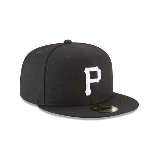 NEW ERA 59FIFTY BASICA PITTSBURGH PIRATES BLACK AND WHITE