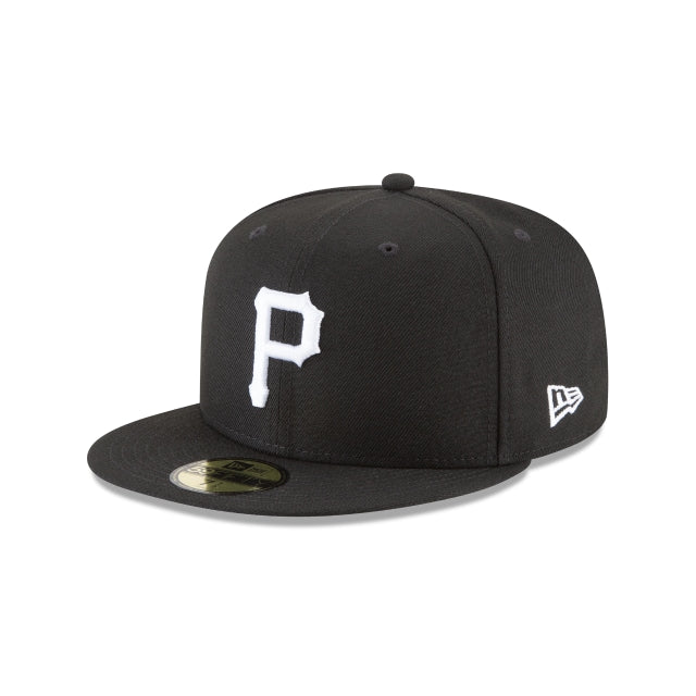 NEW ERA 59FIFTY BASICA PITTSBURGH PIRATES BLACK AND WHITE