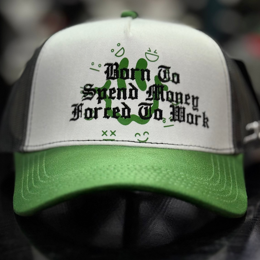 JC HATS - "SPEND MONEY WHITE GREEN"